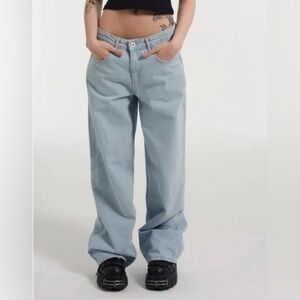 Ragged wide leg jeans size 28